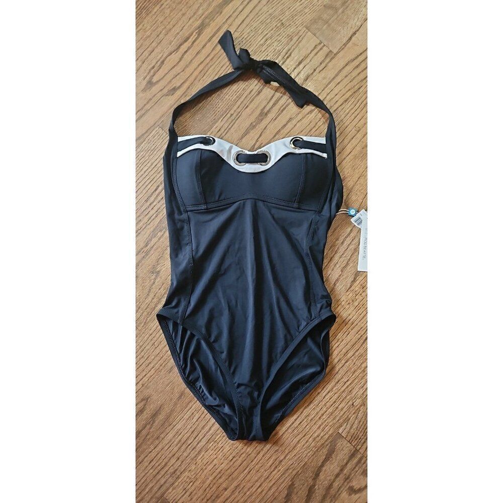 BLEU ROD BEATTE Slimming Shaping Haulter One-Piece Bathingsuit Women's Size 8
